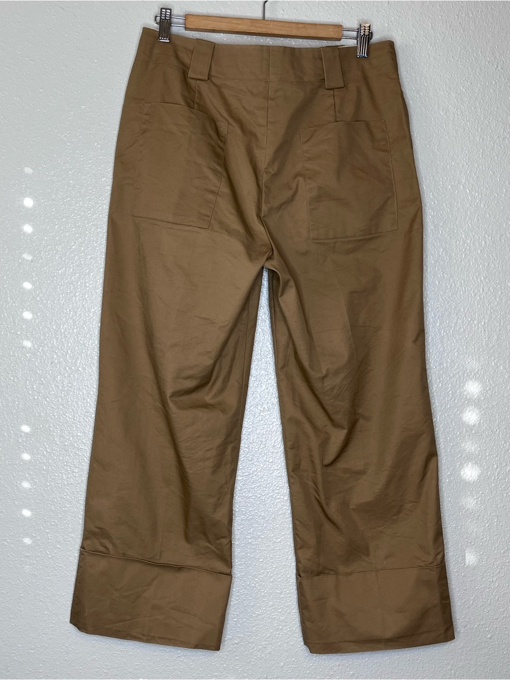 Zara High-Waisted Taupe Brown Wide-Leg Trousers Sz M - Picture 2 of 14